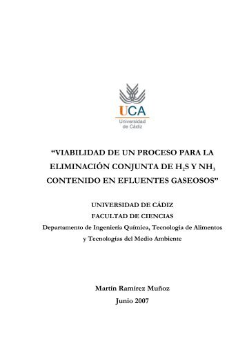 viabilidad de un proceso para la eliminación conjunta de h2s y nh3 ...