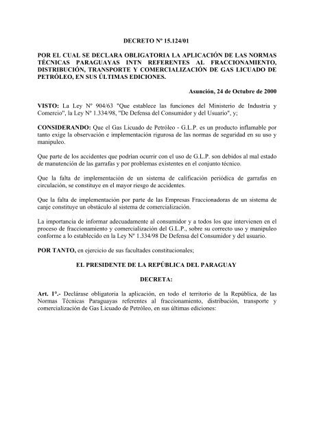 Decreto Nº 15.124 / 2.000 (archivo pdf) - BuscoLey.com