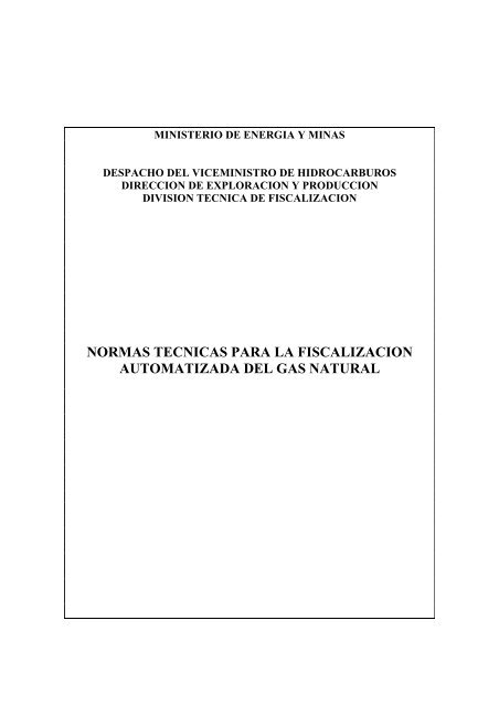 normas tecnicas para la fiscalizacion automatizada del gas natural