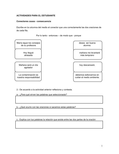 15. Ficha leng. Conectores aditivos, causales ... - Educarchile