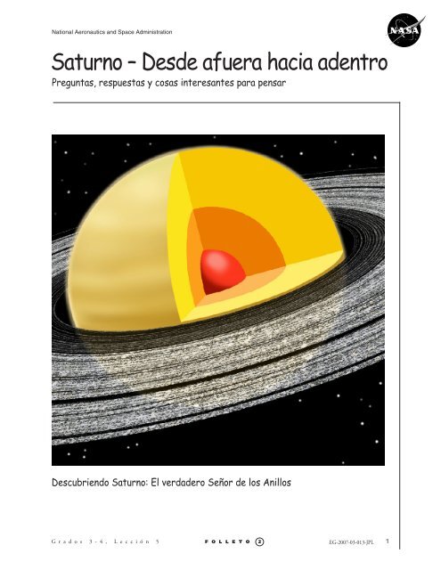 Saturno – Desde afuera hacia adentro - NASA