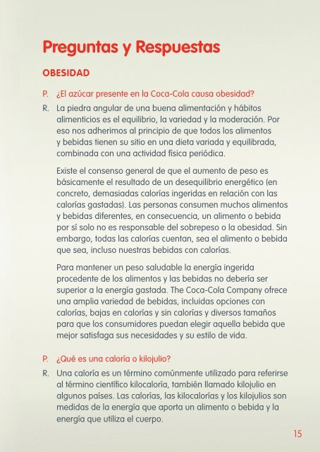 Documento informativo sobre nuestros ingredientes - Coca-Cola