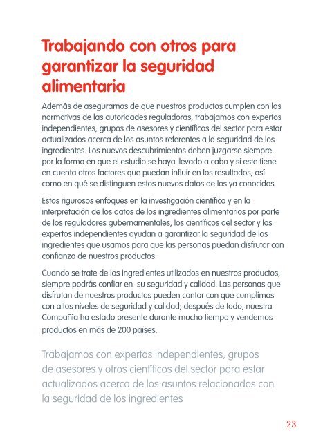 Documento informativo sobre nuestros ingredientes - Coca-Cola