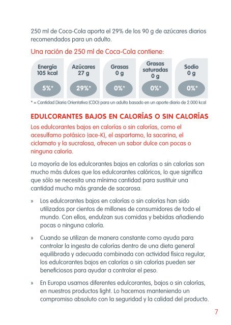 Documento informativo sobre nuestros ingredientes - Coca-Cola