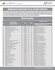 MOROSIDAD TRIBUTARIA EN EL SECTOR TURÍSTICO Distrito Capital