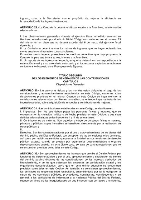 codigo financiero del distrito federal publicado en la gaceta oficial ...