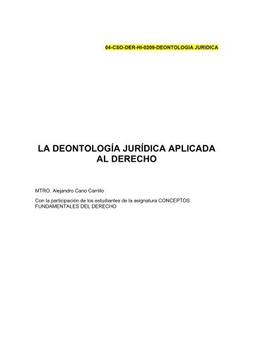 Deontología Jurídicas CSOC DER 2-09 - Universidad del Valle de ...