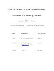 Diccionario de Mineria Ingles Español - Traducciones y Servicios