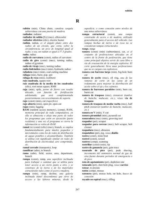 Diccionario de Mineria Ingles Español - Traducciones y Servicios