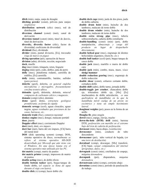 Diccionario de Mineria Ingles Español - Traducciones y Servicios