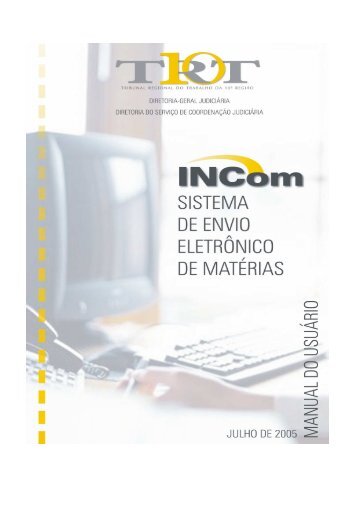 Manual Publicação INCOm - Tribunal Regional do Trabalho - 10ª ...
