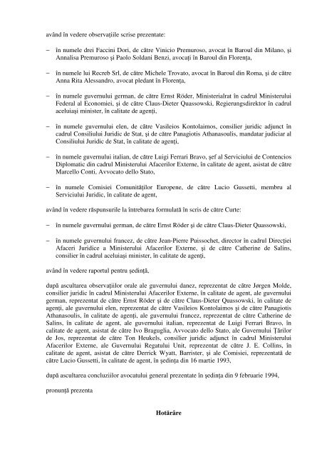 Cauza C-91/92 Paola Faccini Dori împotriva Recreb Srl (Cerere ...