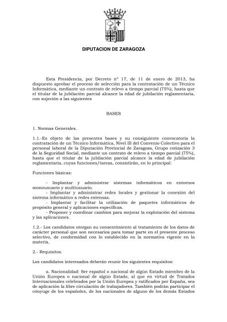 DIPUTACION DE ZARAGOZA - Diputación Provincial de Zaragoza