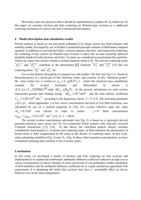 Influence of Excitonic Scattering on Charge Carrier Ambipolar ... - Imec