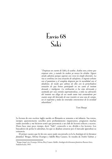 Envío 68 Saki - Escritura Creativa · Clara Obligado