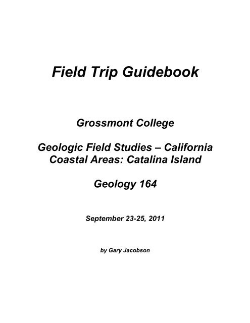 Field Trip Guidebook and Worksheets - Grossmont College