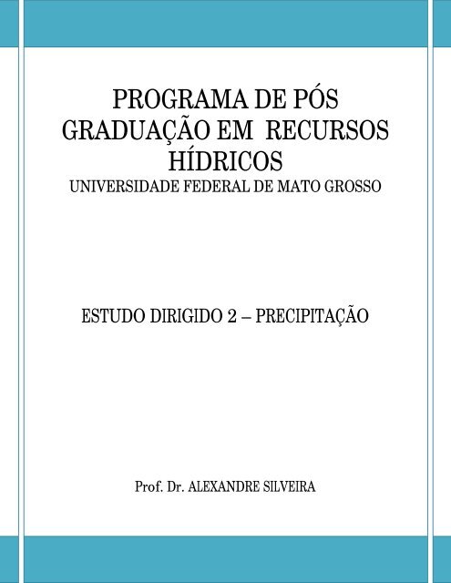 programa de pós graduação em recursos hídricos - Portal da ...