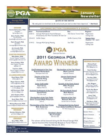 January Newsletter - PGA Georgia