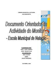 Documento orientador de natação - Câmara Municipal de Évora