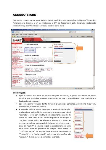 ACESSO SIARE - Secretaria de Estado de Fazenda de Minas Gerais