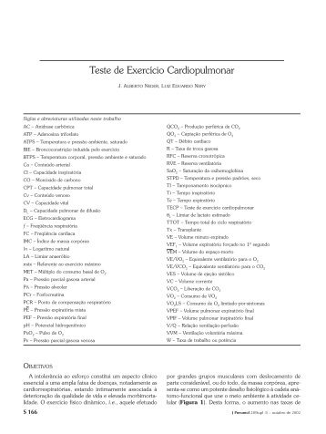 Teste de Exercício Cardiopulmonar - Jornal Brasileiro de ...