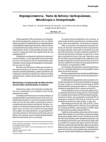 Ergoespirometria. Teste de Esforço Cardiopulmonar, Metodologia e ...