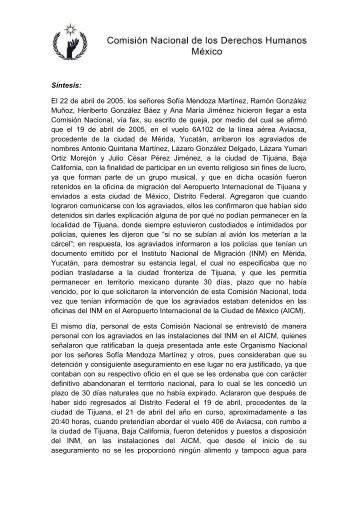 El 22 de abril de 2005, los señores Sofía Mendoza Martínez, Ramón ...