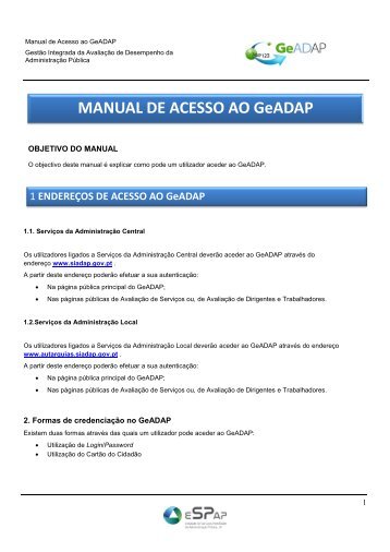 MANUAL DE ACESSO AO GeADAP - siadap