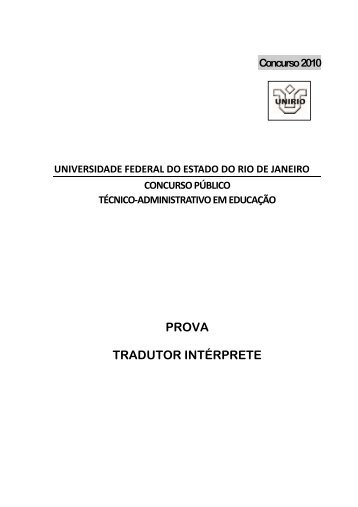 Prova tradutor intérprete - Unirio