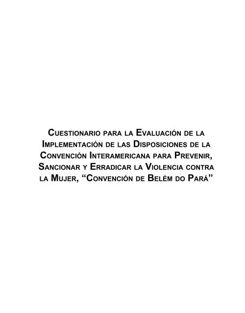 Convención Interamericana para Prevenir, Sancionar y Erradicar la ...