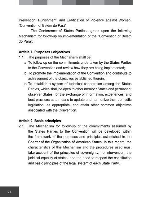 Convención Interamericana para Prevenir, Sancionar y Erradicar la ...