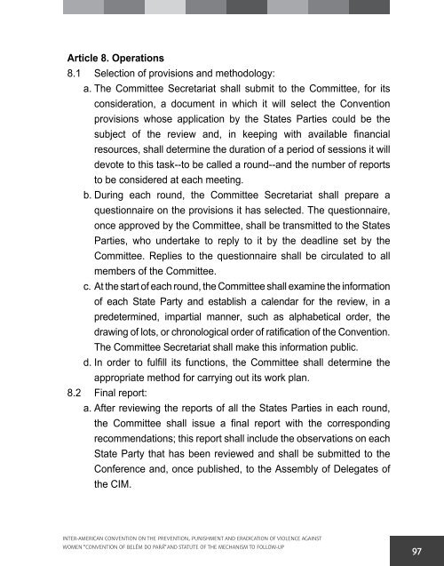 Convención Interamericana para Prevenir, Sancionar y Erradicar la ...