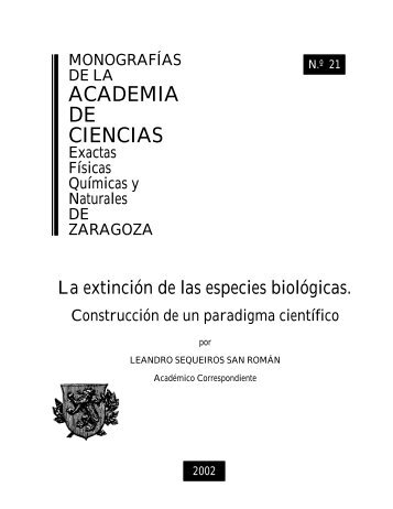 La extinción de las especies biológicas. Construcción de un