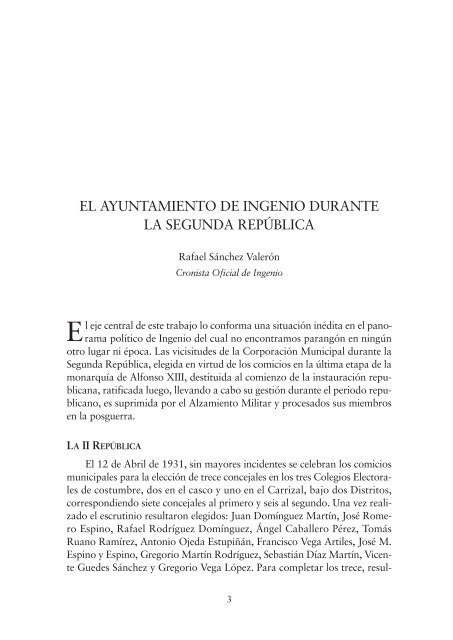 Cronicas de la segunda republica en ingenio - PSOE