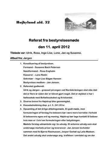 Referat af afdelingsbestyrelsesmøde 11.04.2012