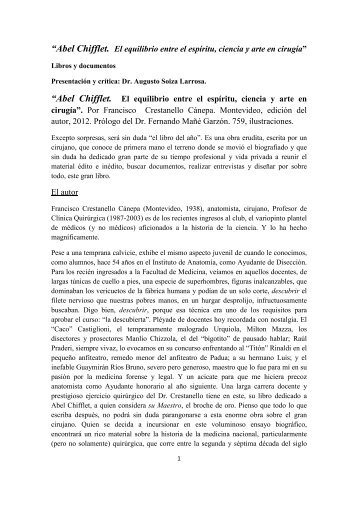 “Abel Chifflet. El equilibrio entre el espíritu, ciencia y arte en cirugía ...