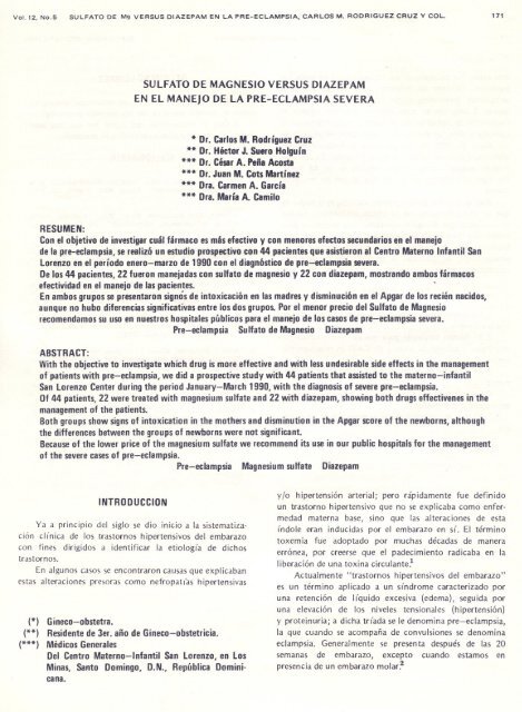 SULFATO DE MAGNESIO VERSUS DIAZEPAM EN EL MANEJO DE ...