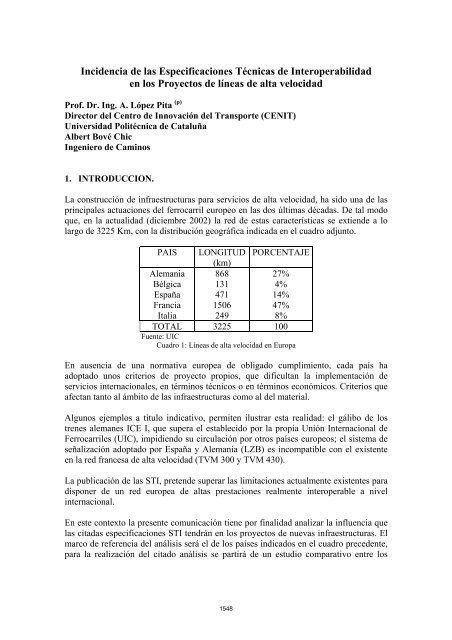 Incidencia de las Especificaciones Técnicas de ... - Aeipro