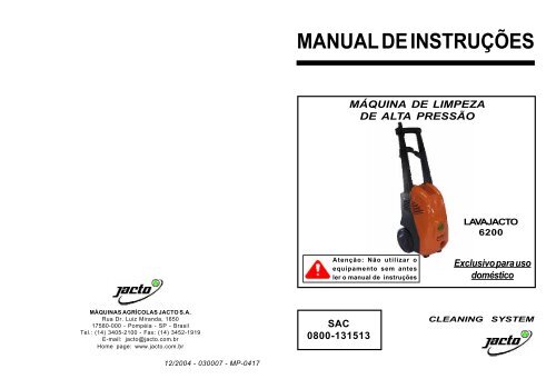 MANUAL DE INSTRUÇÕES - Jacto