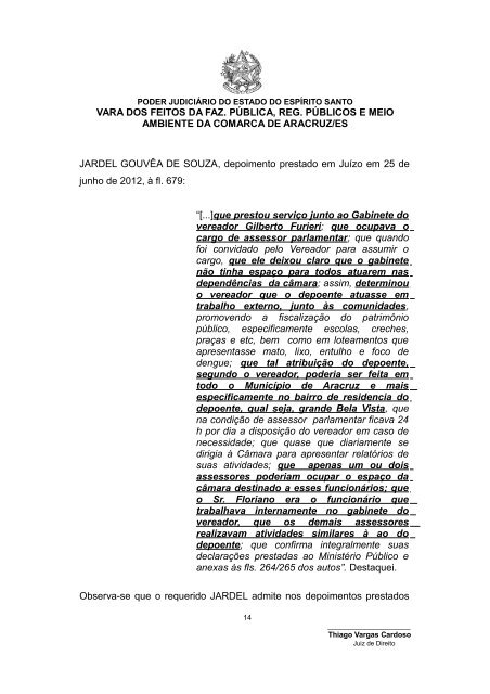 SENTENÇA - Ministério Público do Estado do Espírito Santo