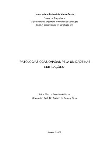 patologias ocasionadas pela umidade nas ... - CECC - UFMG