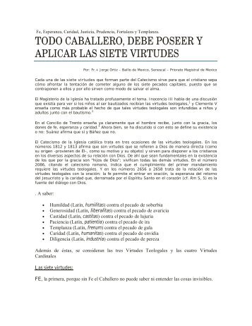 las siete virtudes templarias - Priorato de Mexico
