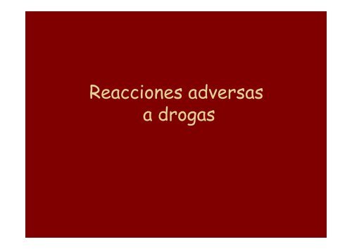 Reacciones por drogas