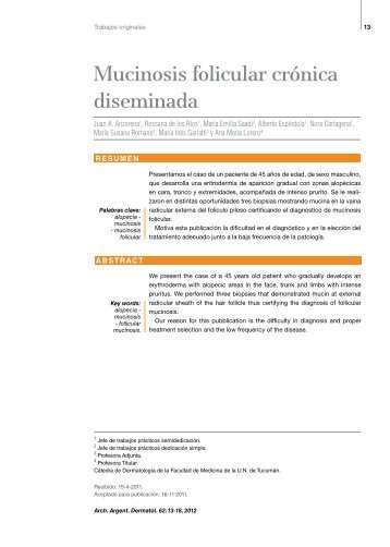 Mucinosis folicular crónica diseminada - Archivos Argentinos de ...