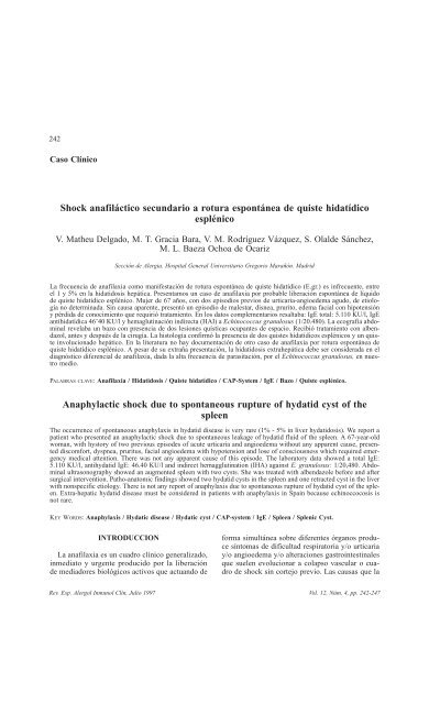 Casos clínicos - Alergología e Inmunología Clínica