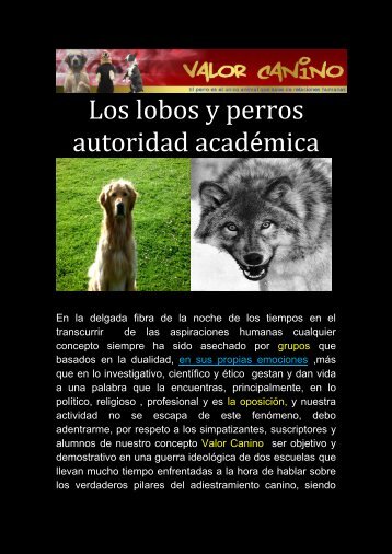 Los lobos y perros autoridad académica - Valor Canino