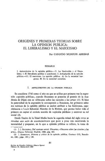 Orígenes y primeras teorías sobre la opinión pública: El liberalismo ...