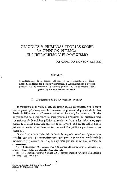 Orígenes y primeras teorías sobre la opinión pública: El liberalismo ...