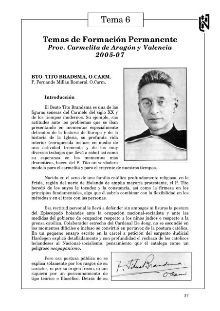 Documento - PADRES CARMELITAS. Provincia de Aragón y Valencia