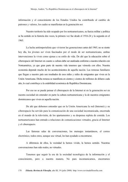 Ensayo filosófico cibercultural y cibersocial (1995-2007) - Educando